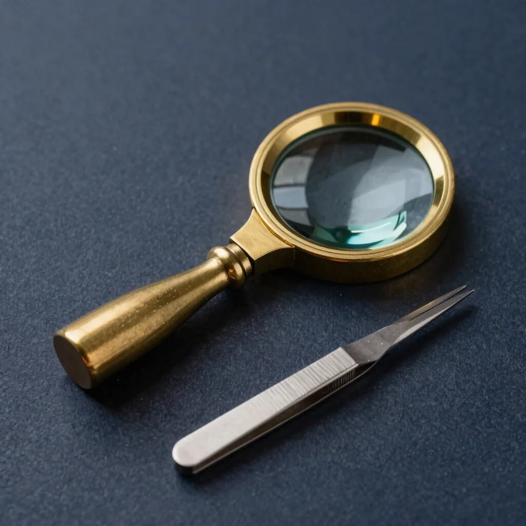 Archival Philatelic Magnifier Tongs Set